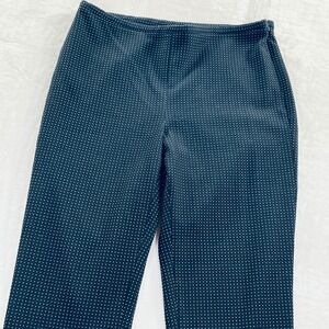 J.McLaughlin Navy White Polka Dot Side Zip Straight Leg Pants Size 4